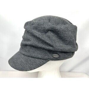 REI Gray Newsboy Style Hat Short Bill Cap Lined One Size